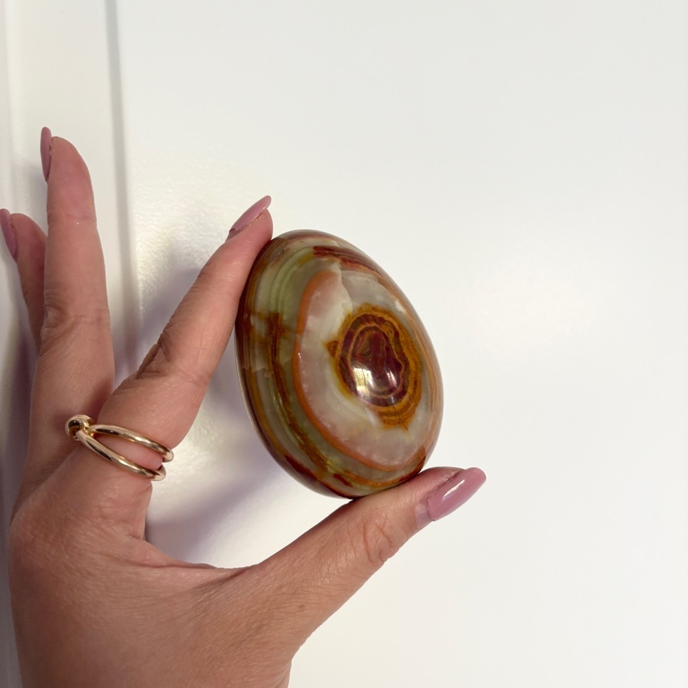 Vintage 3” Marble Onyx Stone Egg
